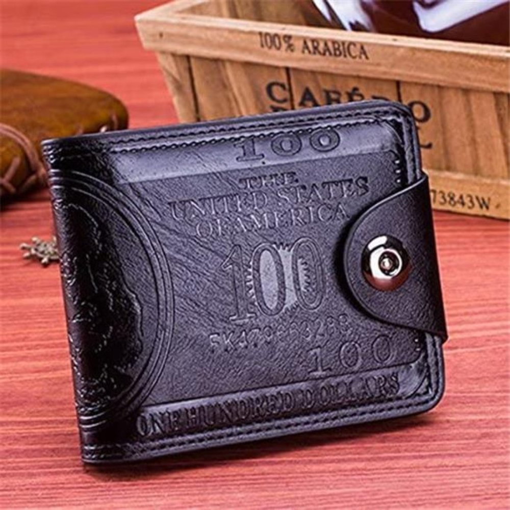 NEW  Bill Money Black Leather Wallet